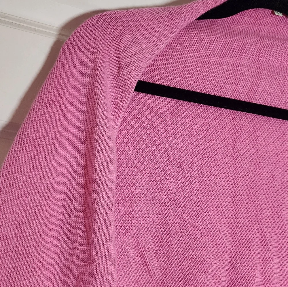 Laurie B. Pink Triangle Knit Shawl with Tassels One Size